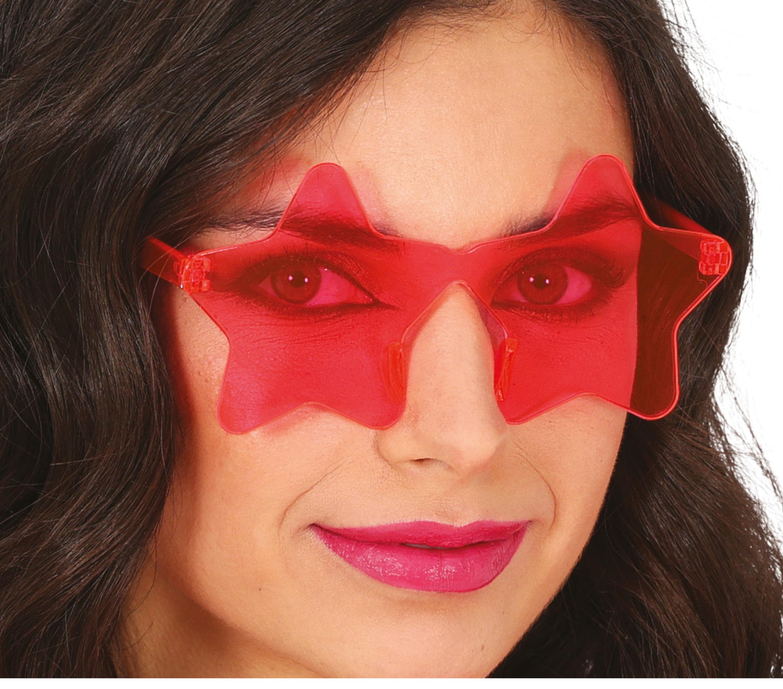 TRANSPARENT PINK STAR GLASSES