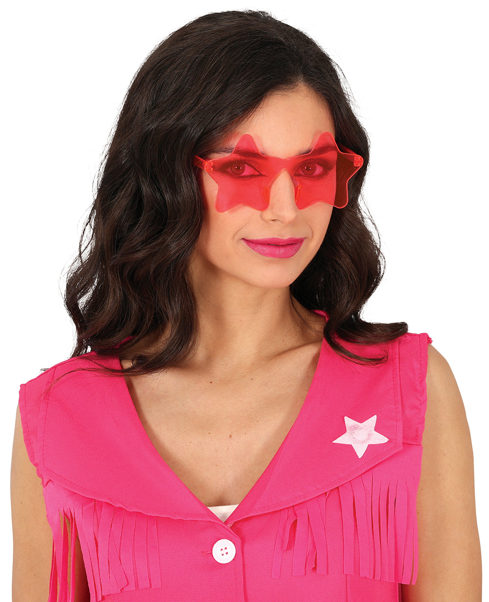 TRANSPARENT PINK STAR GLASSES