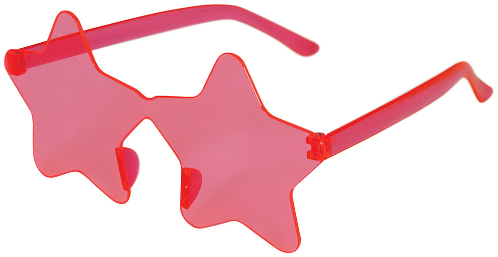 TRANSPARENT PINK STAR GLASSES