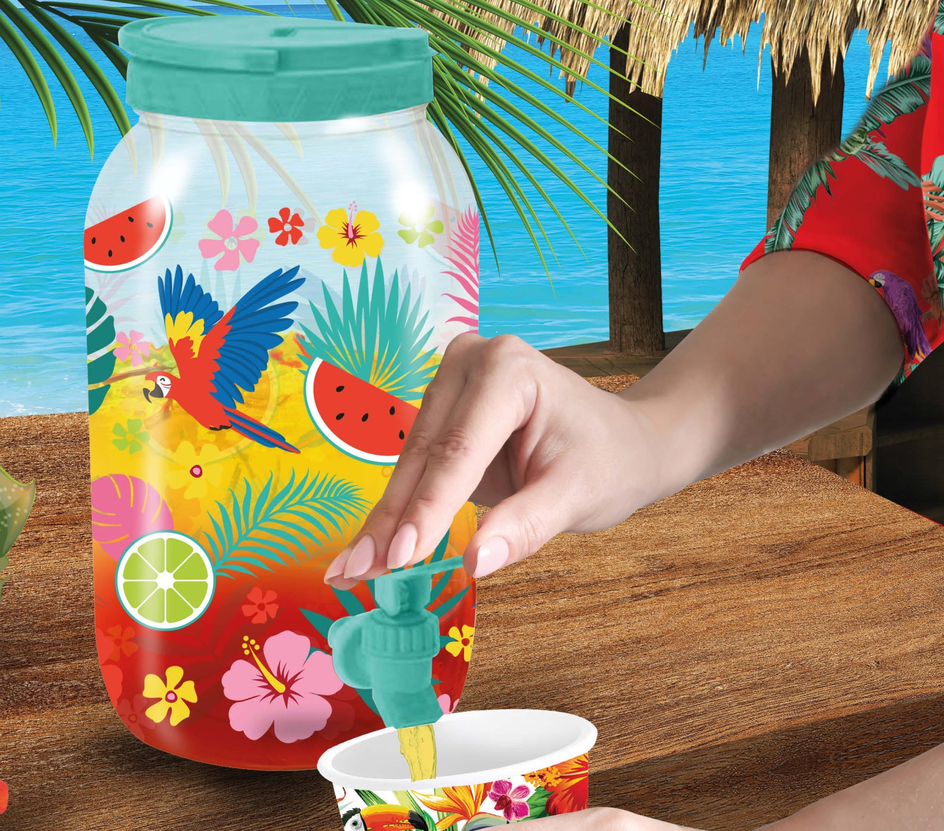 TROPICAL HAWAII BEVERAGE DISPENSER, 4 L