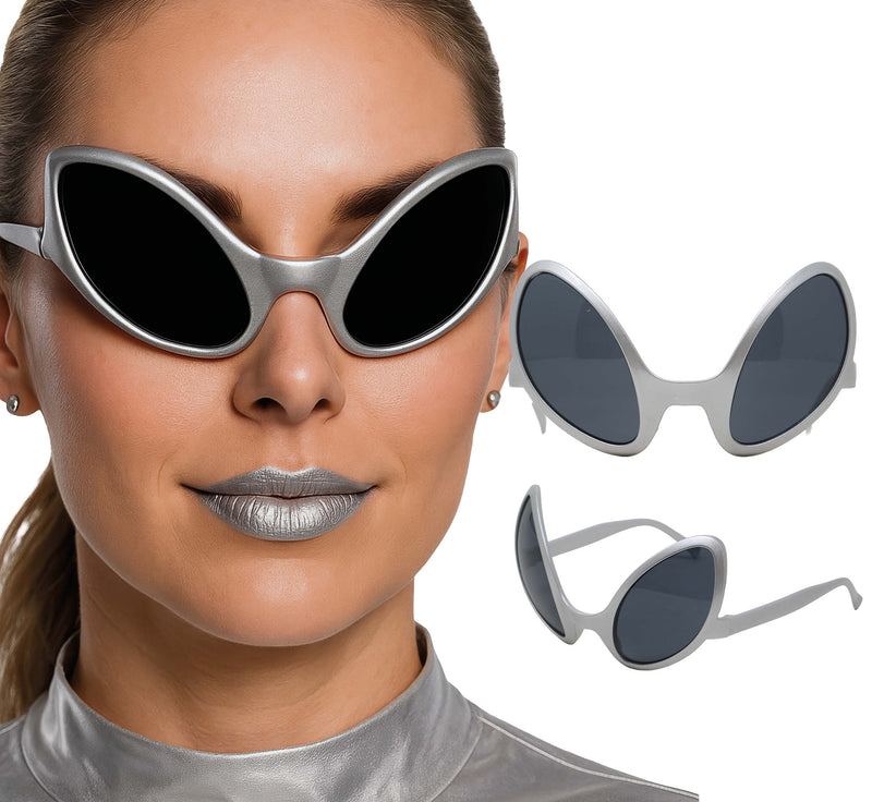 SILVER ALIEN GLASSES, ADULTS
