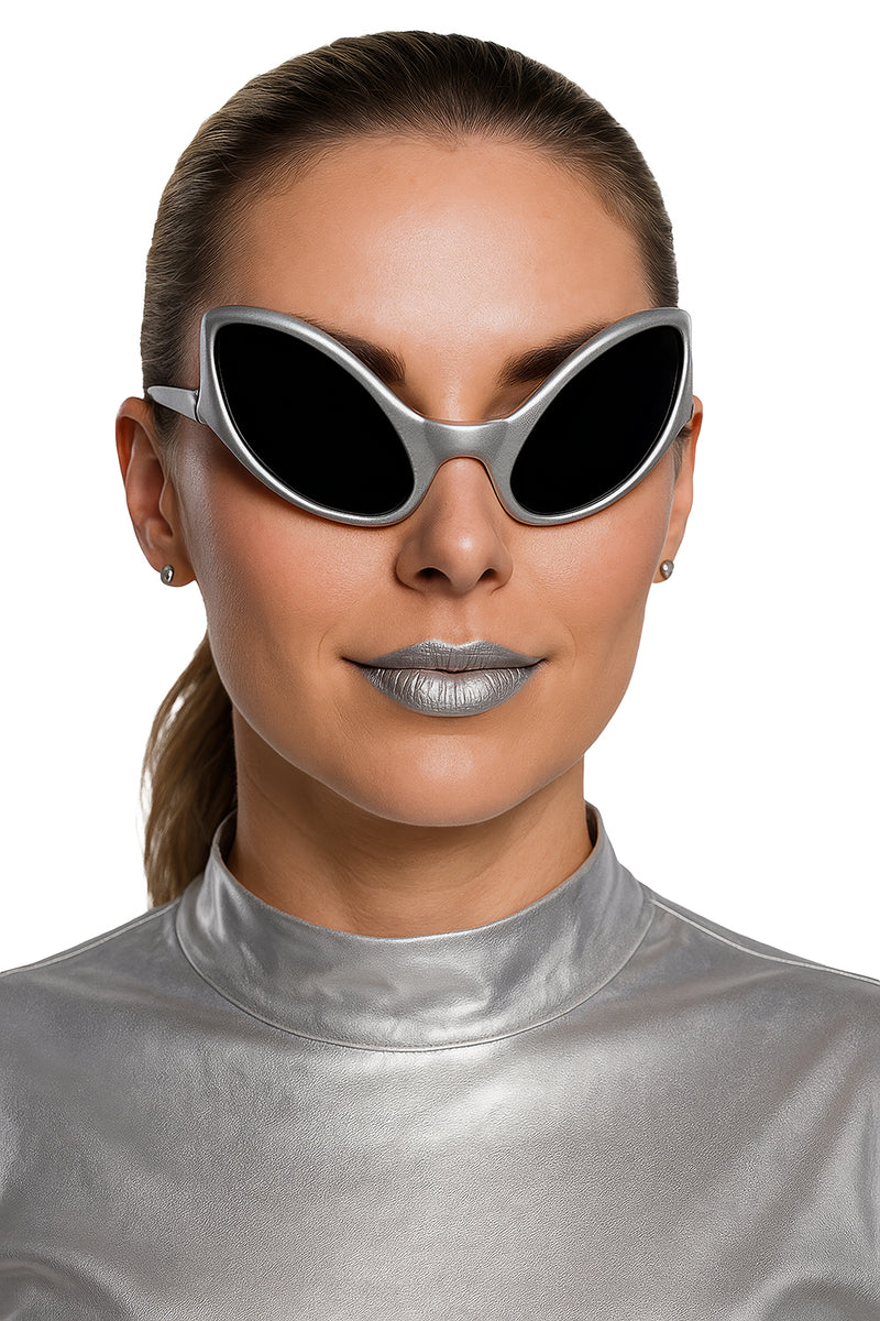 SILVER ALIEN GLASSES, ADULTS