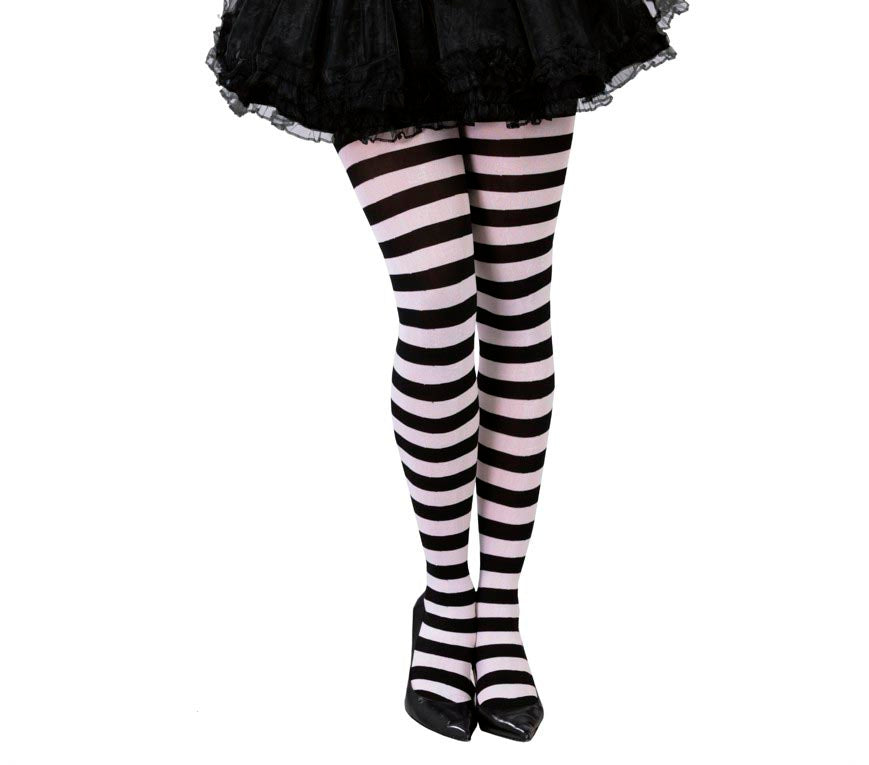BLACK STRIPED TIGHTS