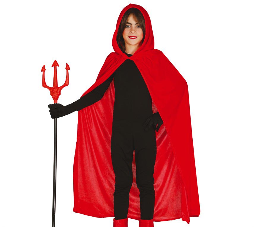 VELVET HOODED CAPE WITH HOOD, 100 CM