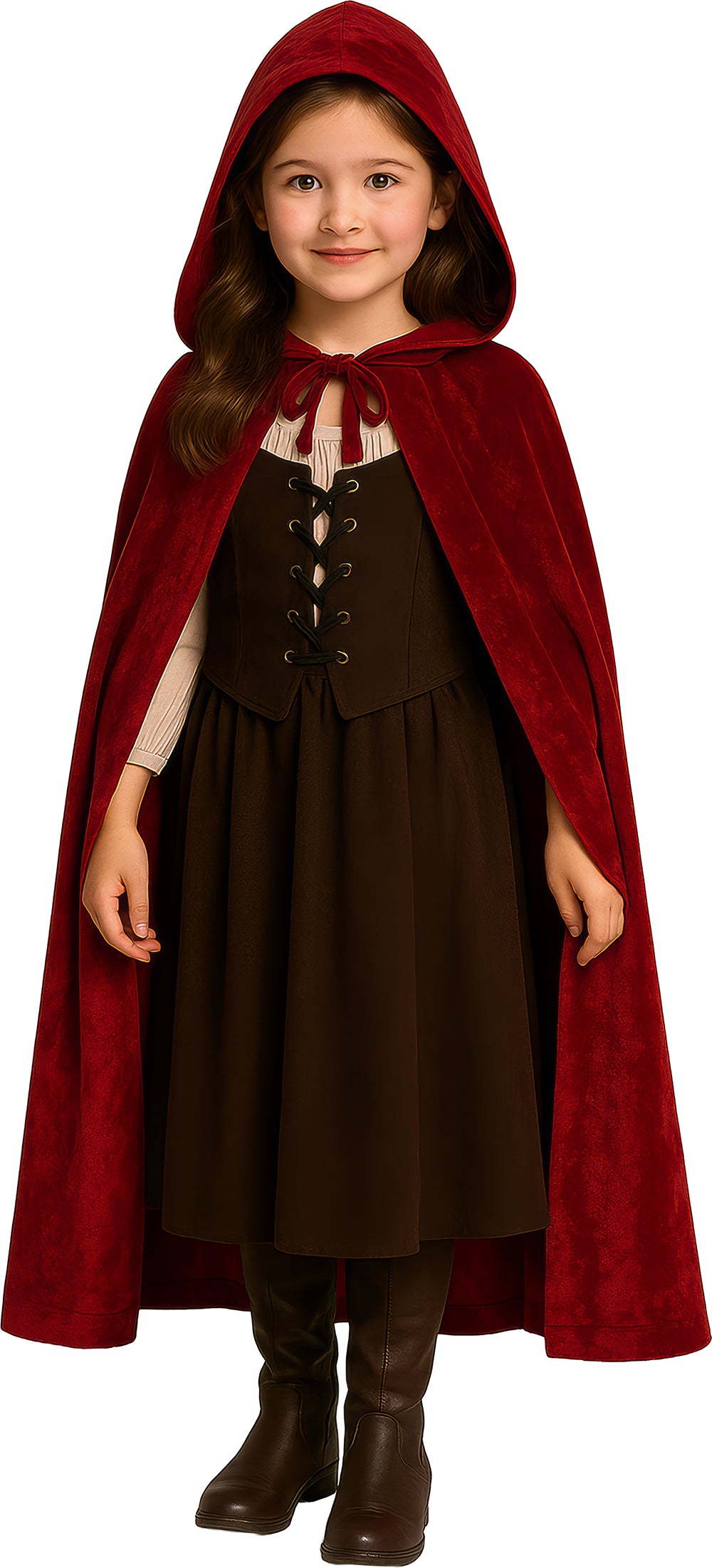 VELVET HOODED CAPE WITH HOOD, 100 CM