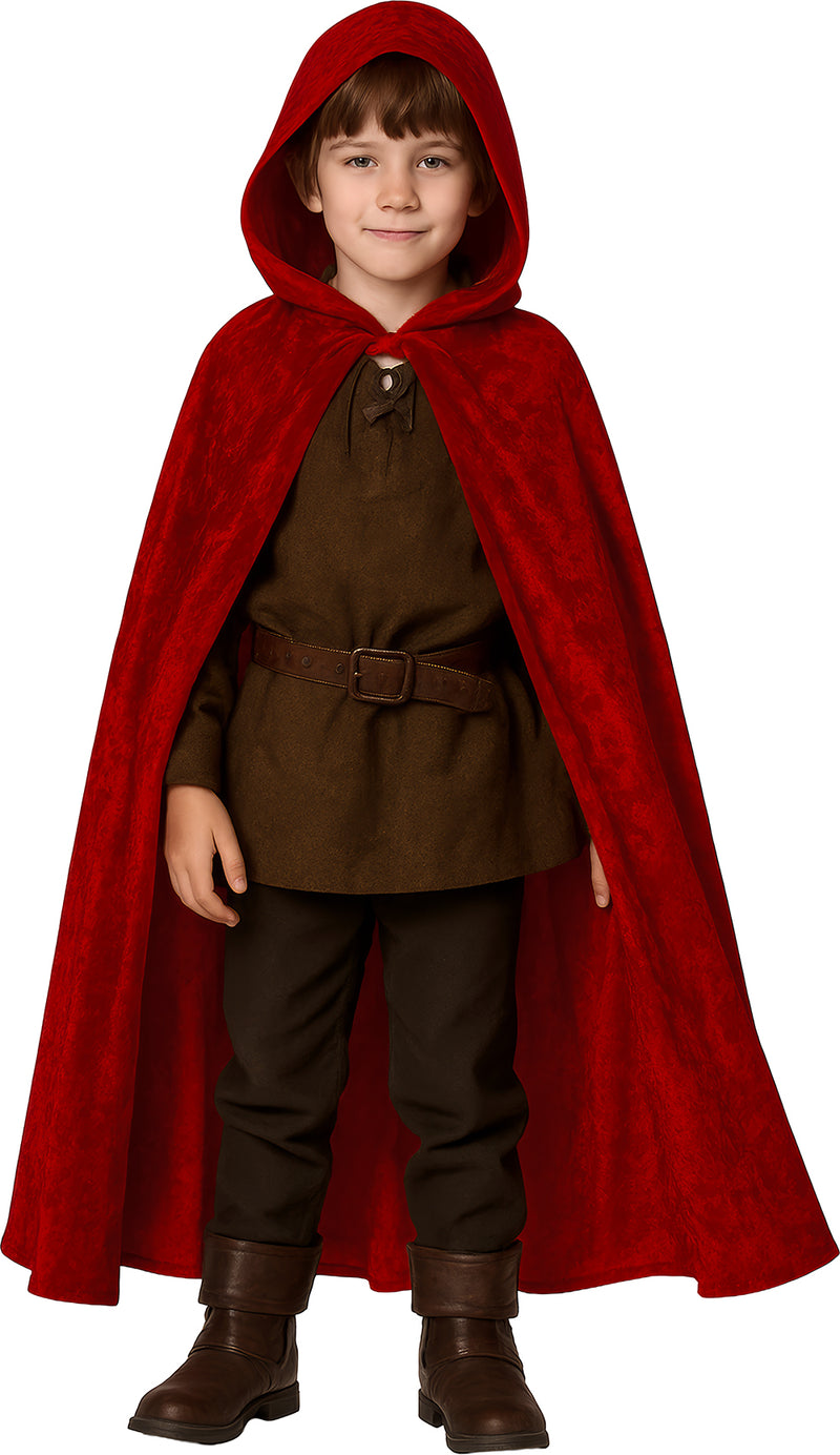 VELVET HOODED CAPE WITH HOOD, 100 CM