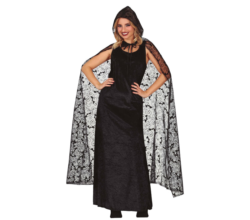HALLOWEEN CAPE WITH HOOD, 120 CMS