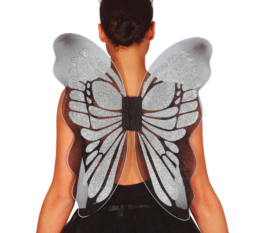 SILVER BUTTERFLY WINGS, 46X54 CM