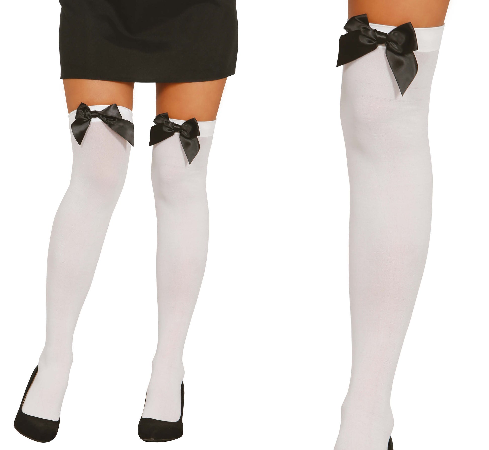 WHITE TIGHTS WITH RIBBON