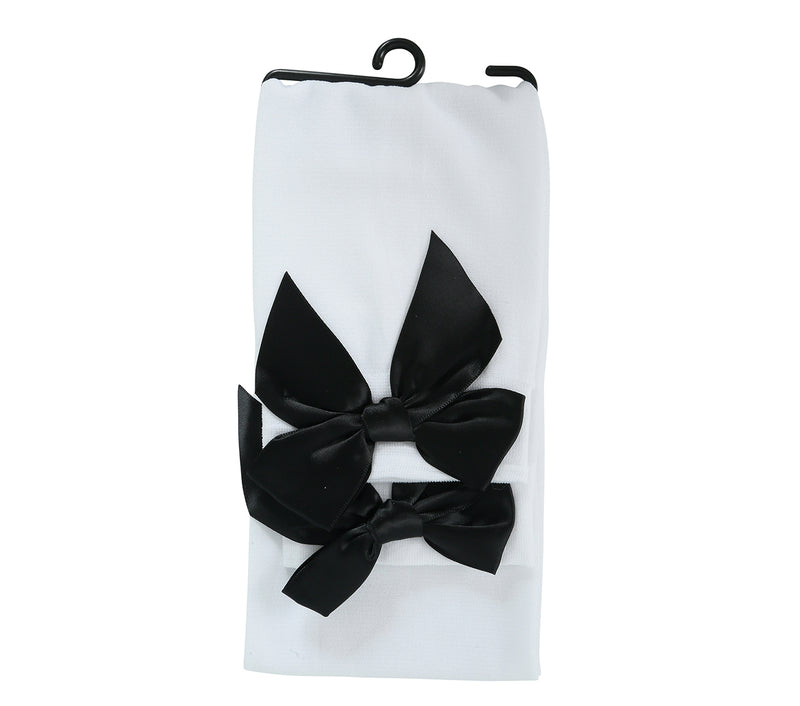 WHITE TIGHTS WITH RIBBON