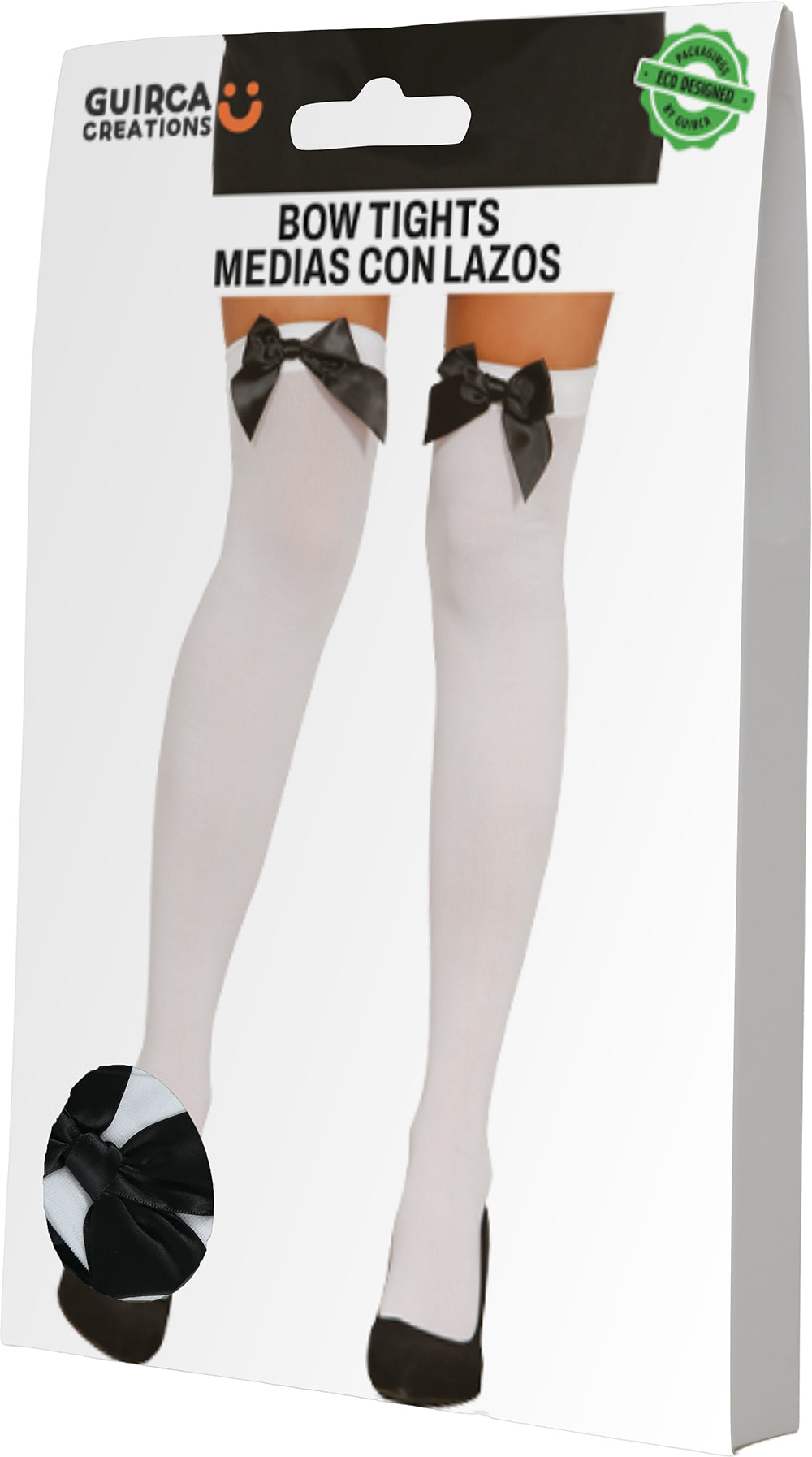 WHITE TIGHTS WITH RIBBON