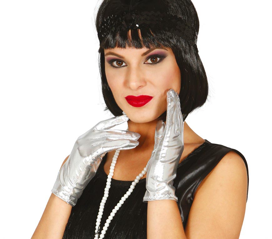METALLIC GLOVES, 22 CM