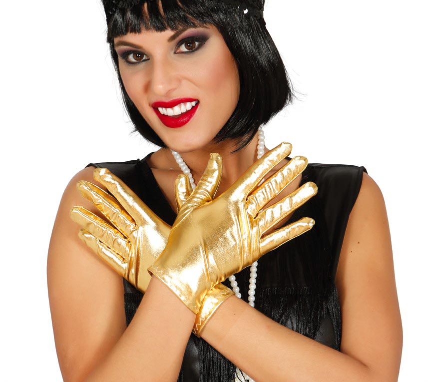 METALLIC GLOVES, 22 CM