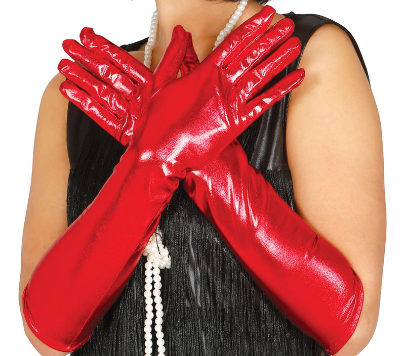 METALLIC GLOVES, 40 CM