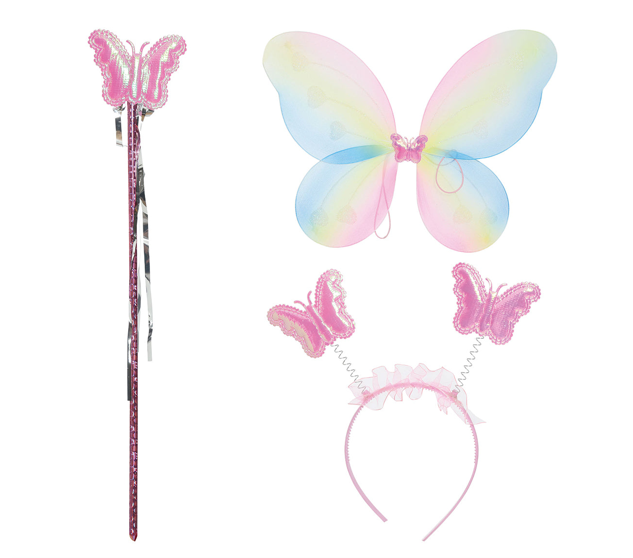 MULTIC.WINGS 48X38 CM WITH TIARA AND WAN