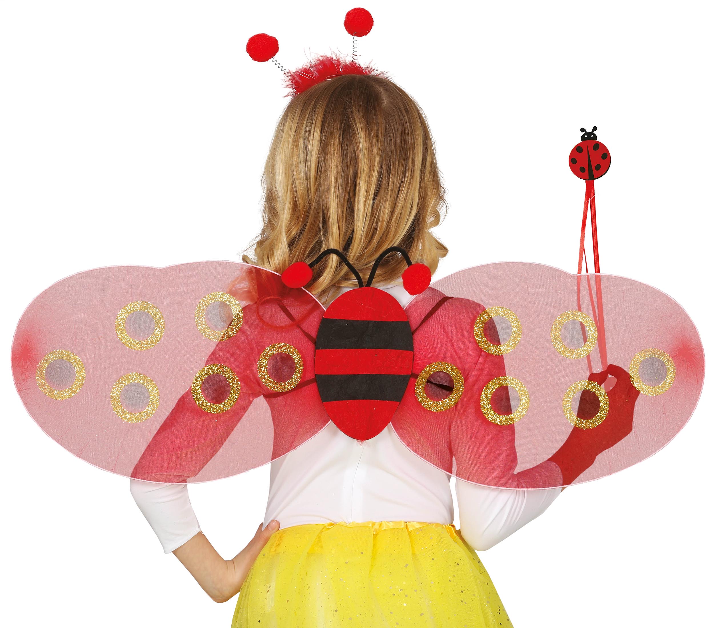 LADYBUG WINGS 78X26 CM WITH TIARA AND WA