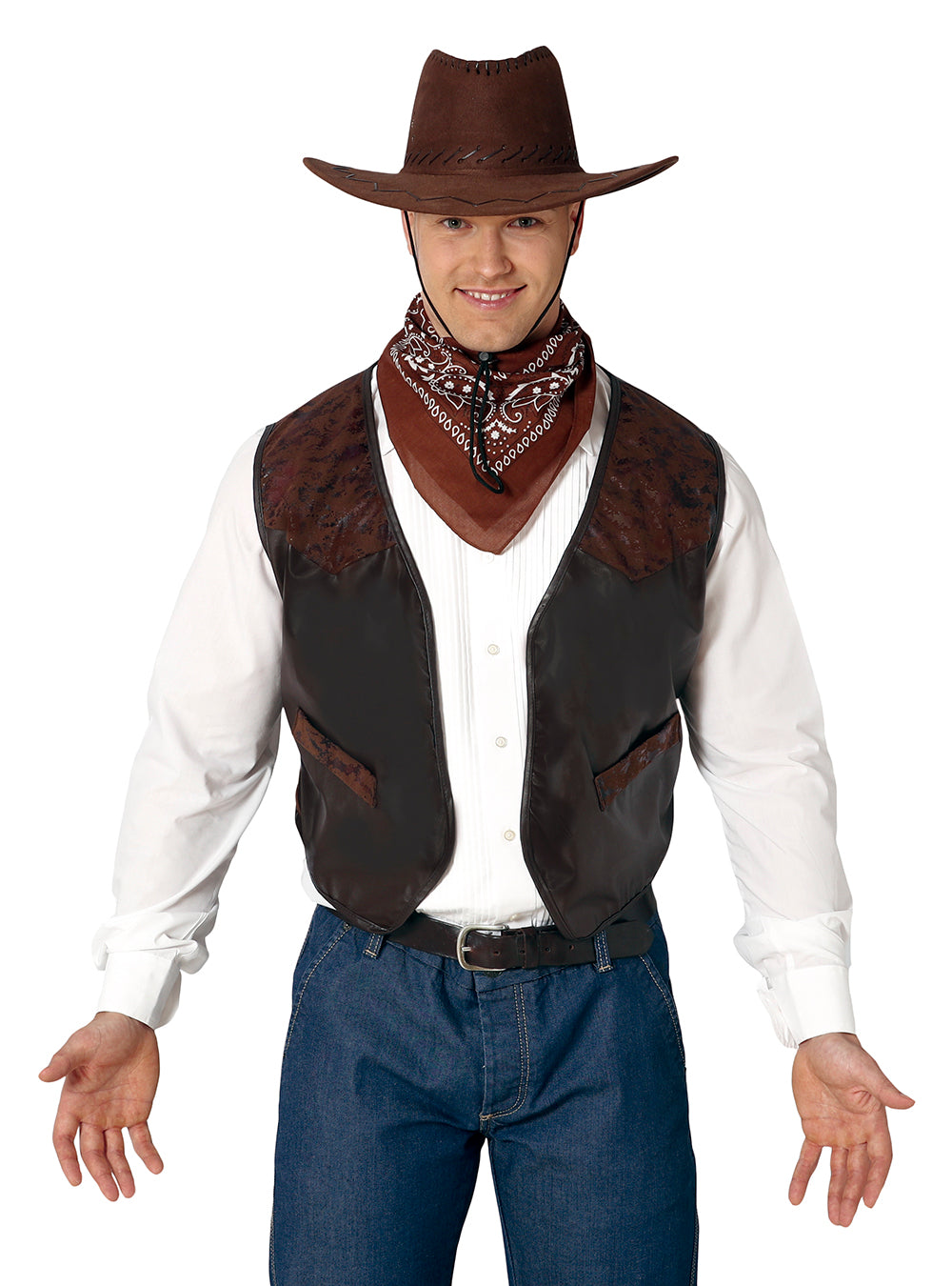 BROWN LEATHER LIKE SKIN VEST