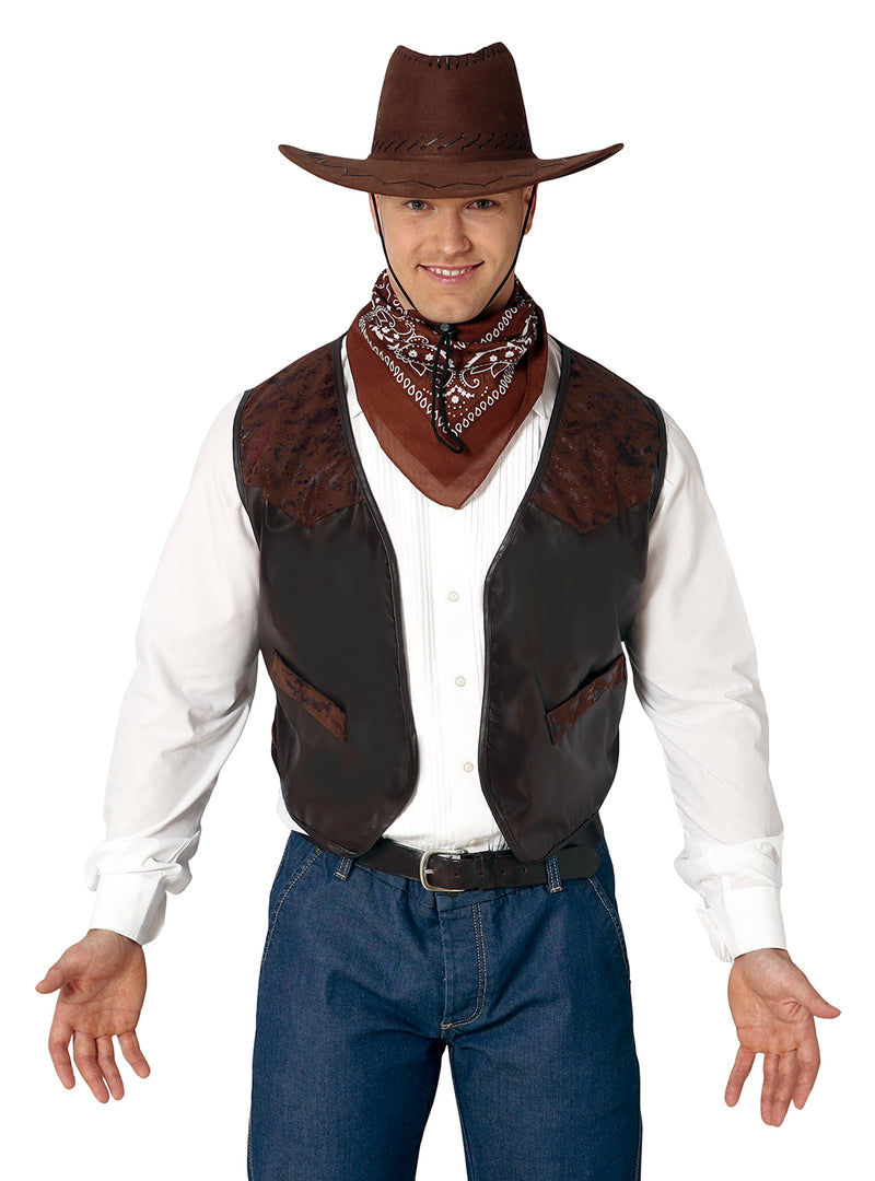 BROWN LEATHER LIKE SKIN VEST