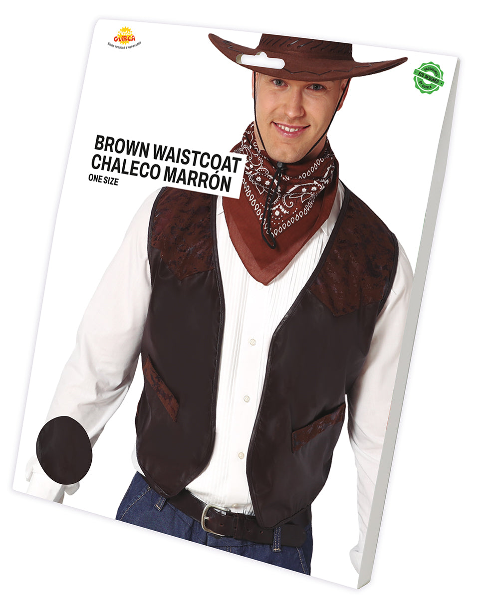 BROWN LEATHER LIKE SKIN VEST