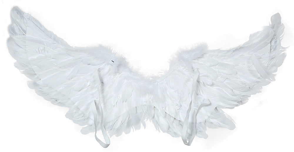 WHITE FEATHER WINGS WITH LIGHT 80X40 CM