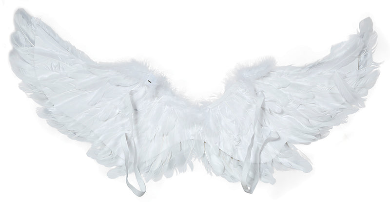 WHITE FEATHER WINGS WITH LIGHT 80X40 CM