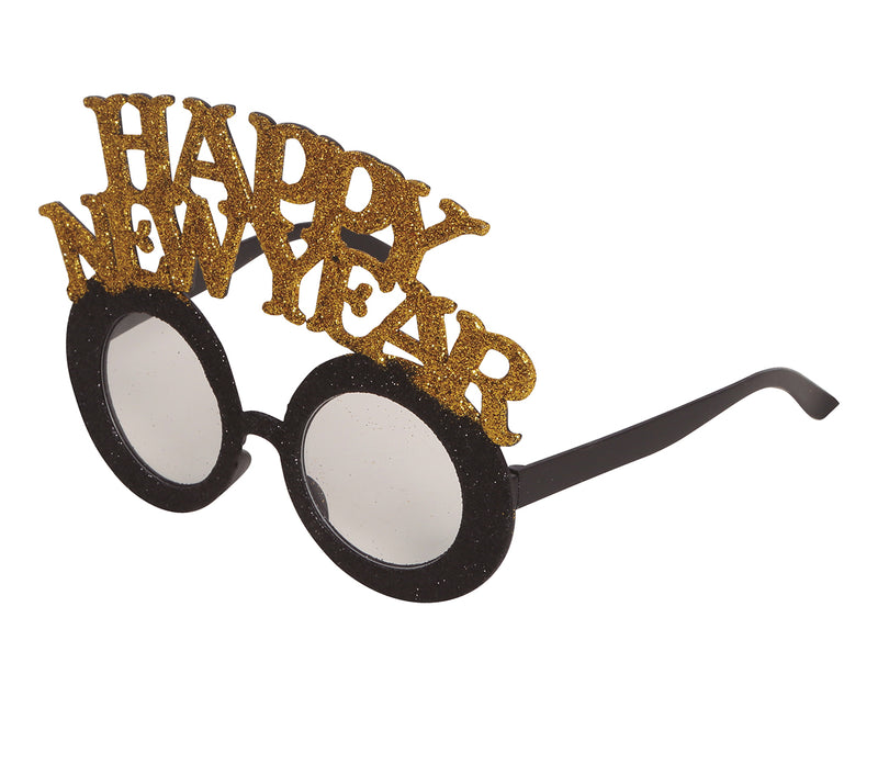 "HAPPY NEW YEAR" GLASSES SILVER AND GOLD
