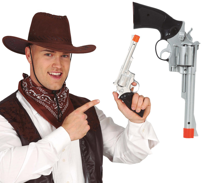 SILVER COWBOY GUN 32 CMS