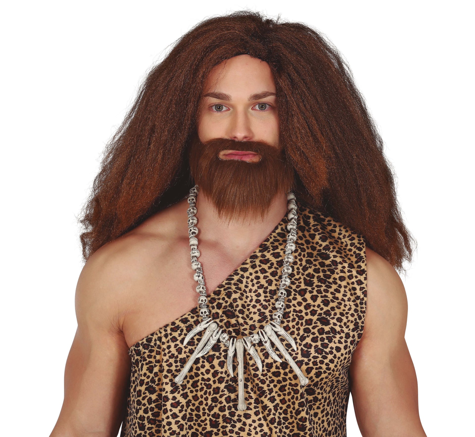 NECKLACE CAVEMAN WITH SKULL AND CROSSBONES