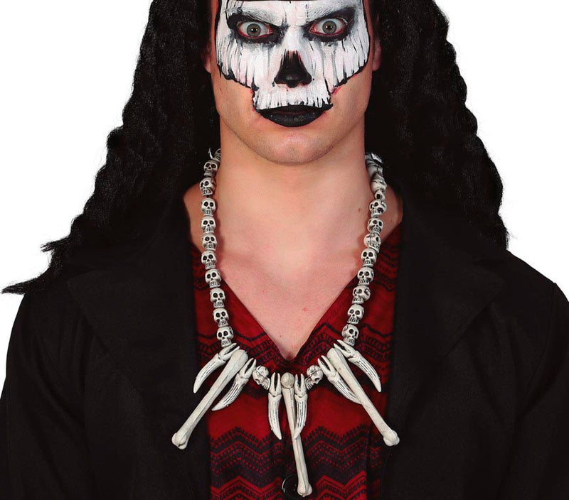 NECKLACE CAVEMAN WITH SKULL AND CROSSBONES