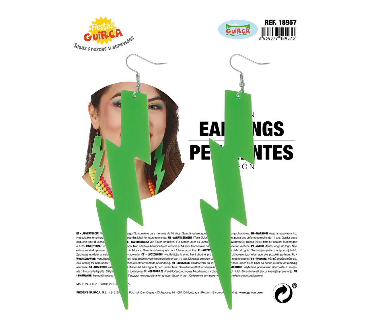 EARRINGS '80s NEON ASSORTED