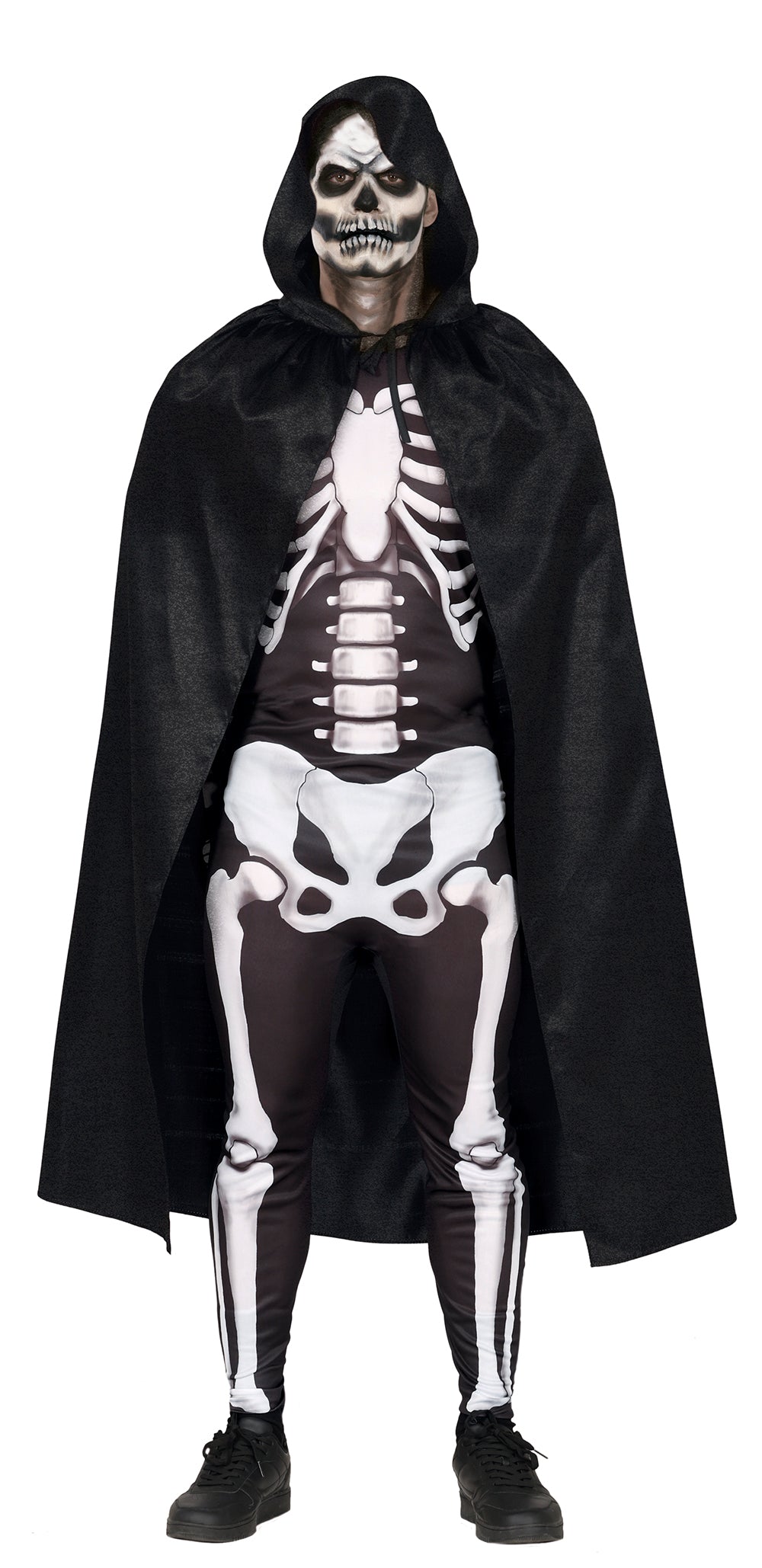 BLACK VELVET CAPE WITH HOOD 130 CM