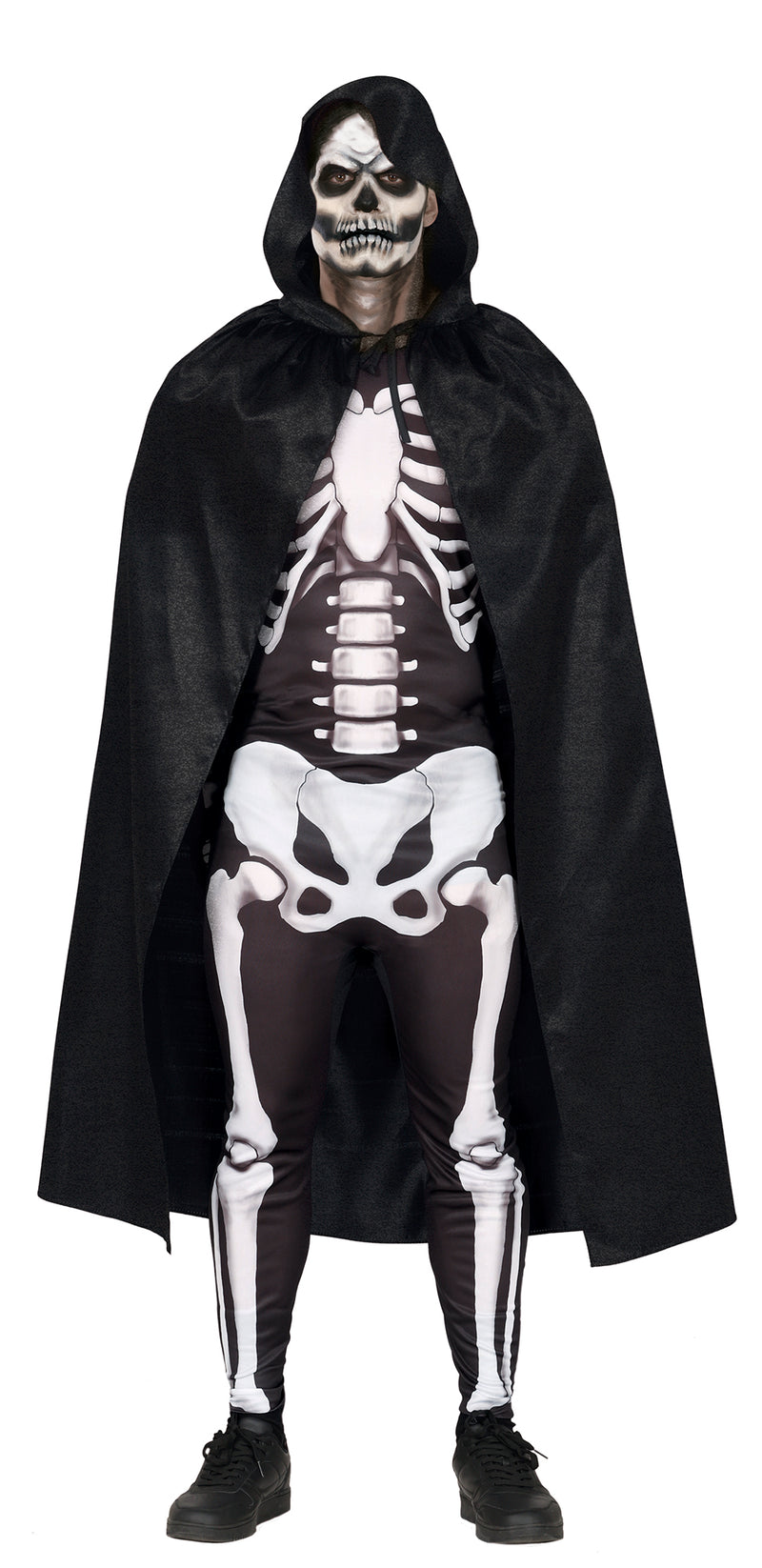 BLACK VELVET CAPE WITH HOOD 130 CM