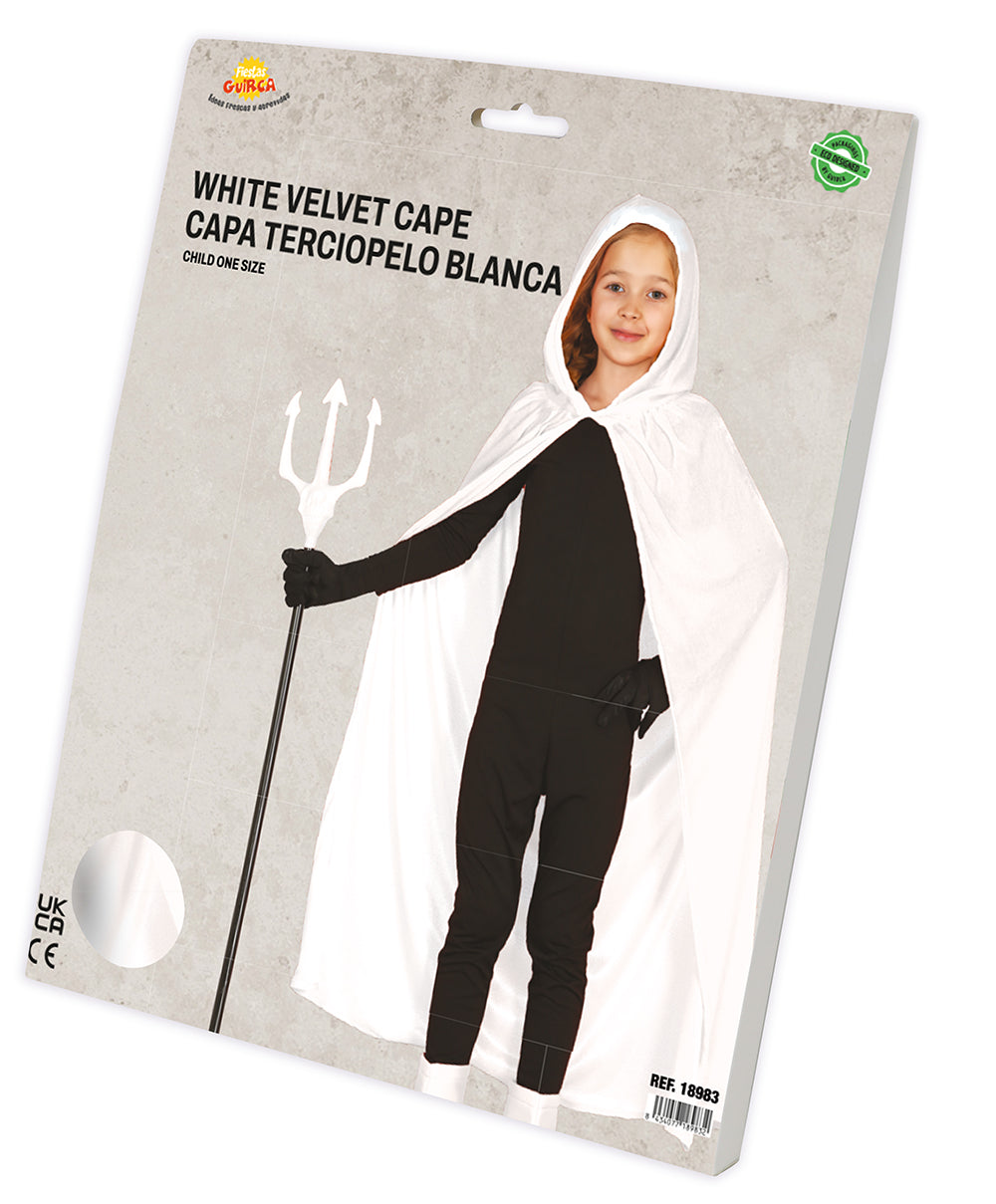 VELVET HOODED CAPE WITH HOOD, 100 CM