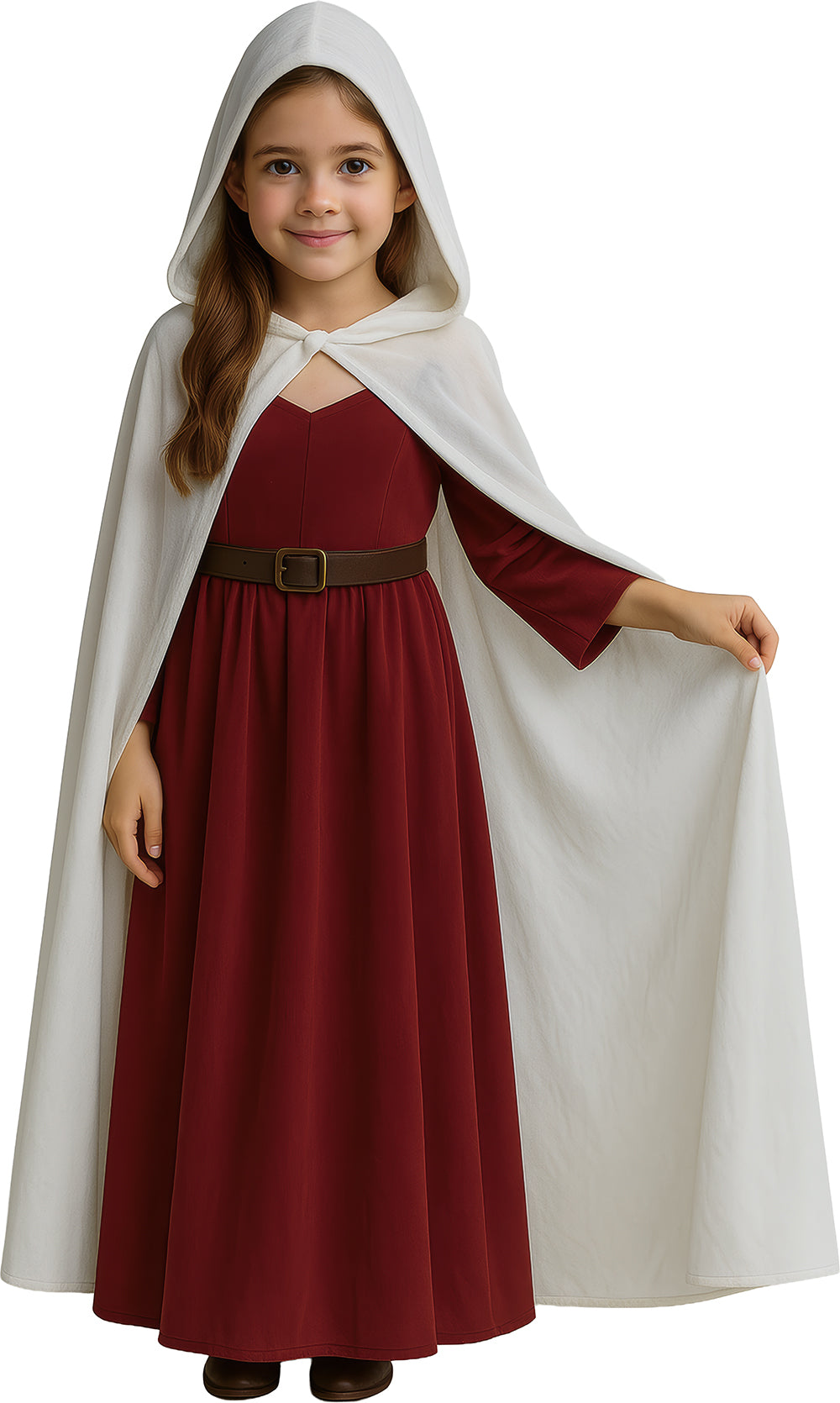 VELVET HOODED CAPE WITH HOOD, 100 CM