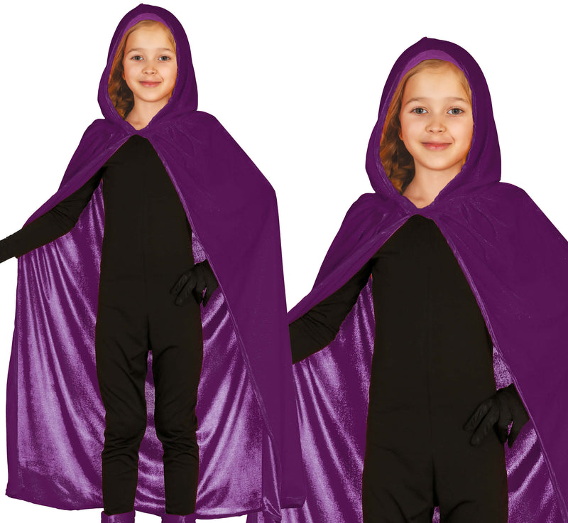 VELVET HOODED CAPE WITH HOOD, 100 CM
