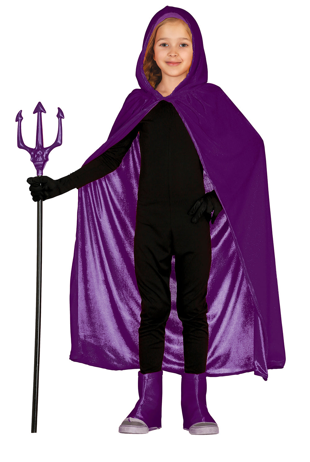 VELVET HOODED CAPE WITH HOOD, 100 CM