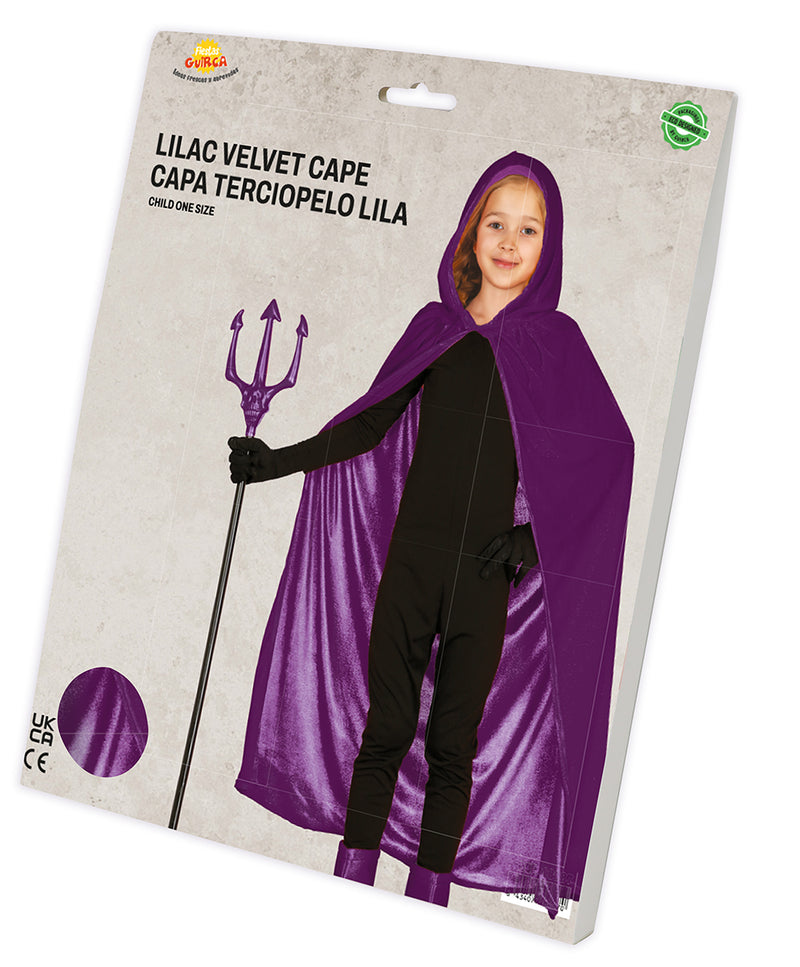 VELVET HOODED CAPE WITH HOOD, 100 CM
