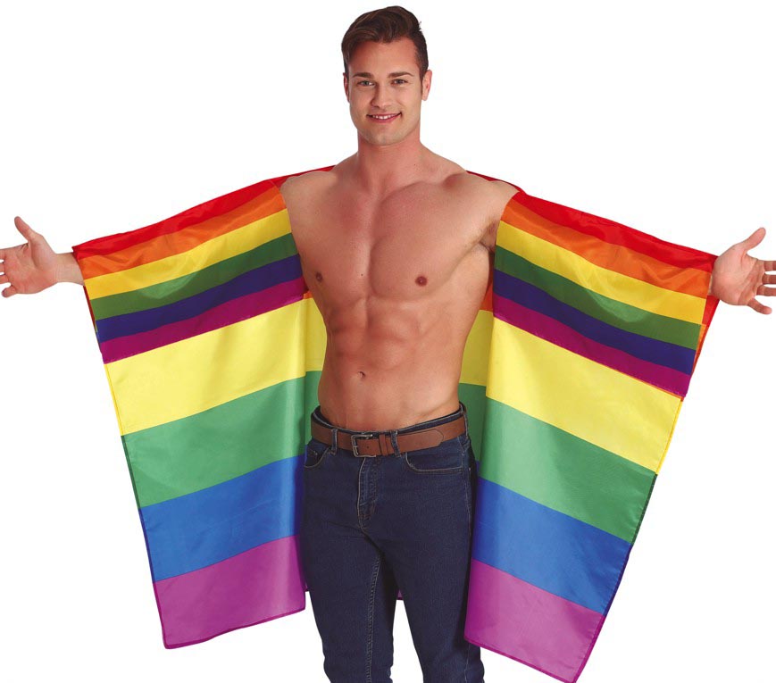 RAINBOW FLAG CAPE 145 X 90 CMS