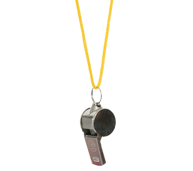4 METAL WHISTLE WITH ROPE