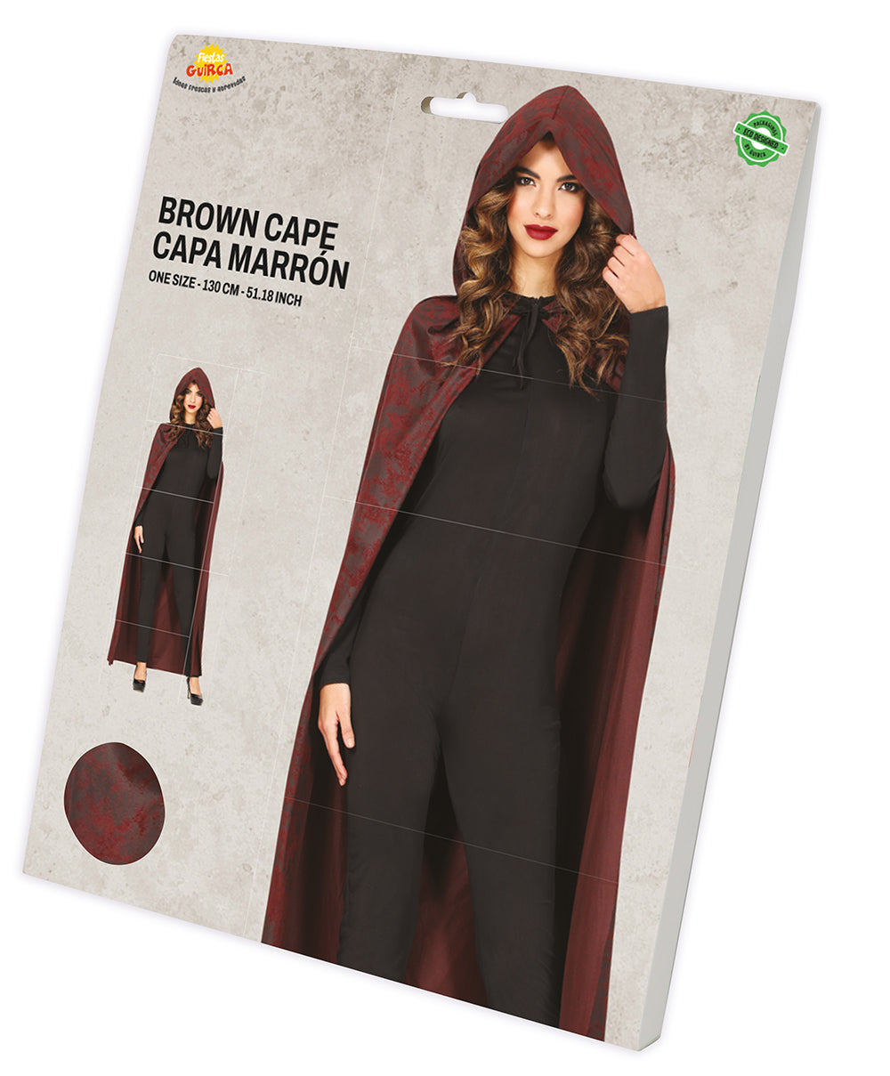 BROWN CAPE WITH HOOD 130 CMS