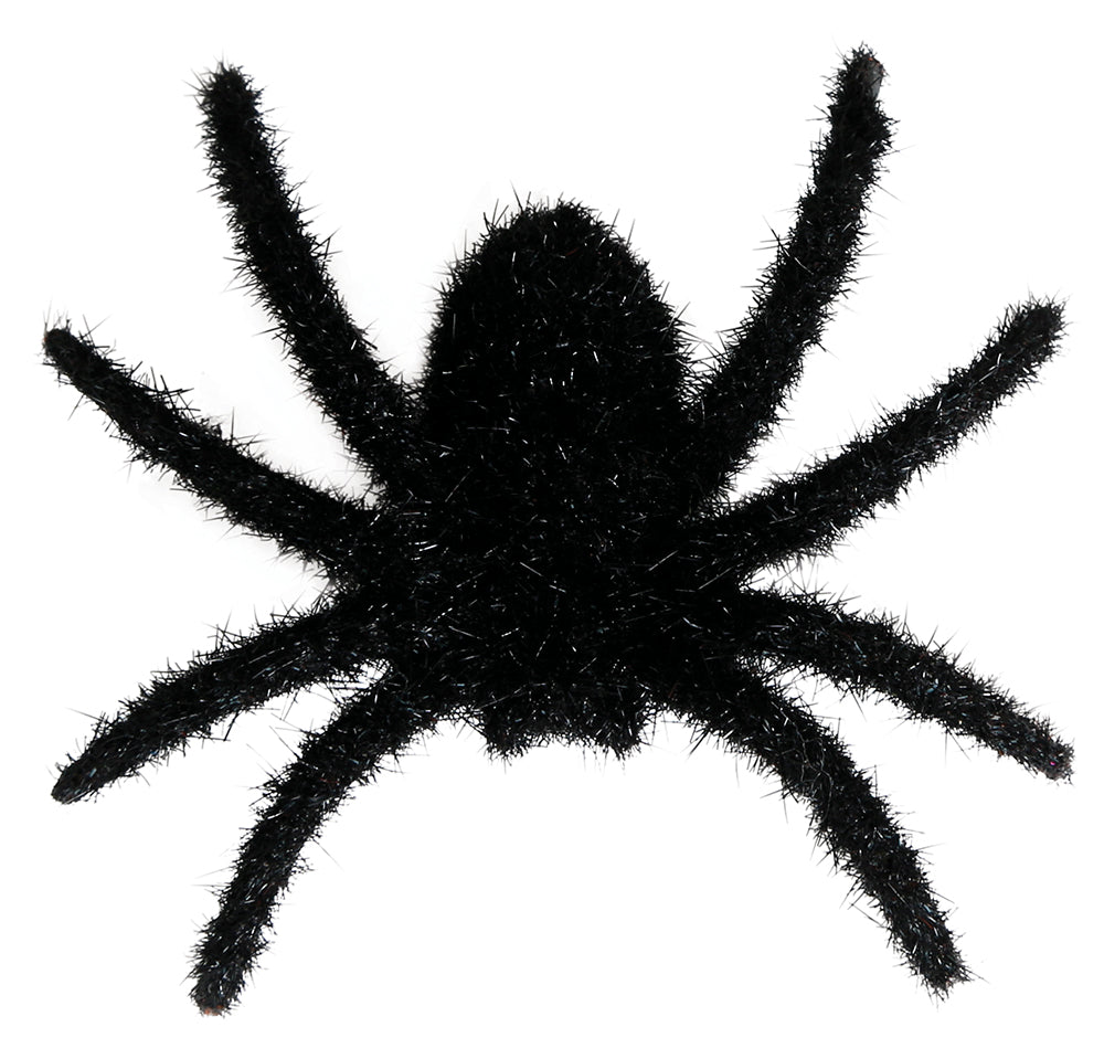 SET OF 6 HAIRY BLACK SPIDERS 6 CMS