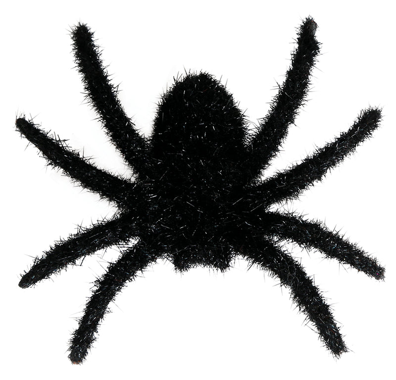 SET OF 6 HAIRY BLACK SPIDERS 6 CMS