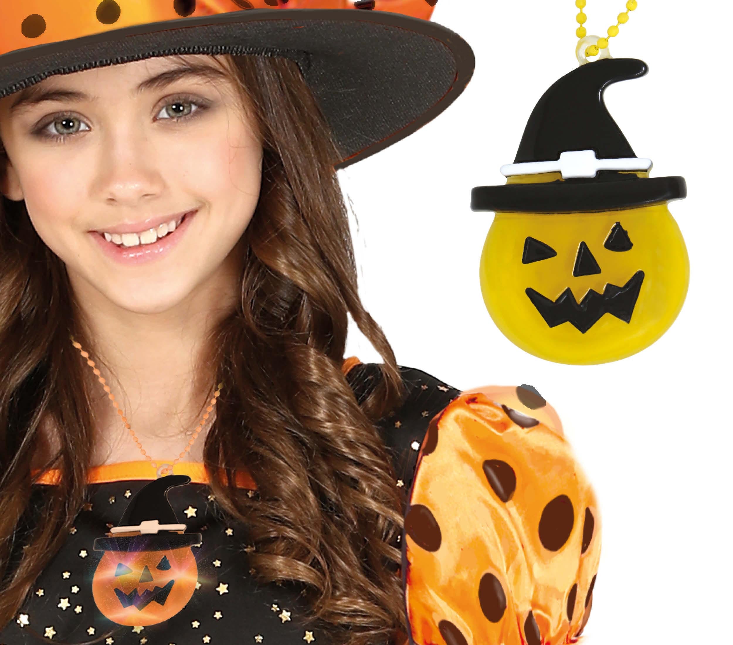 PUMPKIN NECKLACE WITH LEDS 5 CMS