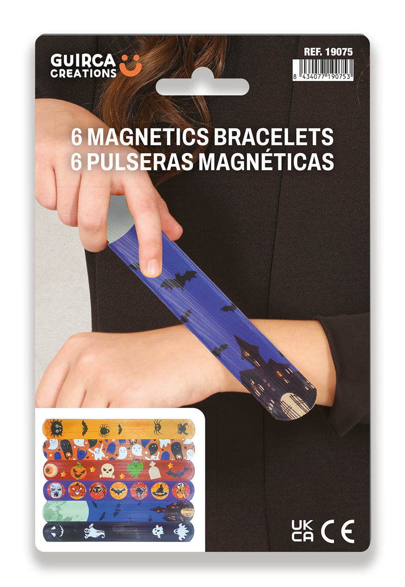 6 ASSORTED MAGNETIC HALLOWEEN BRACELETS