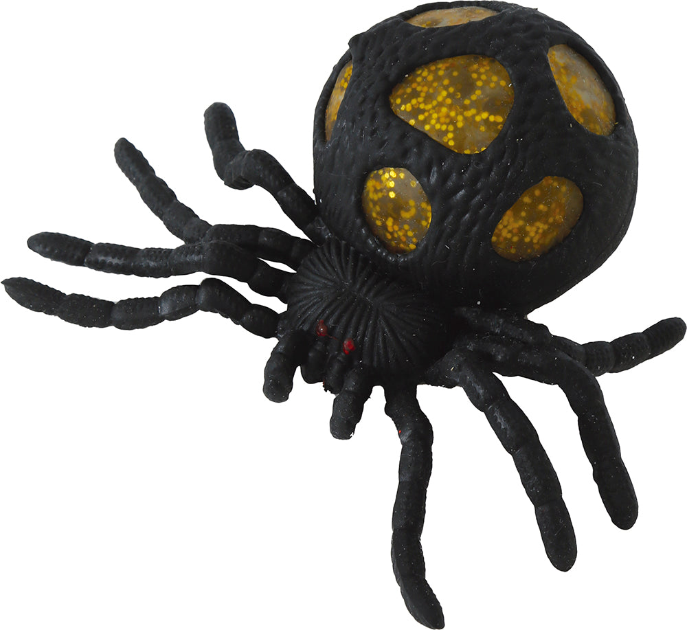 BOX OF 12 ELASTIC SPIDERS WITH EGGS 14X10 CMS