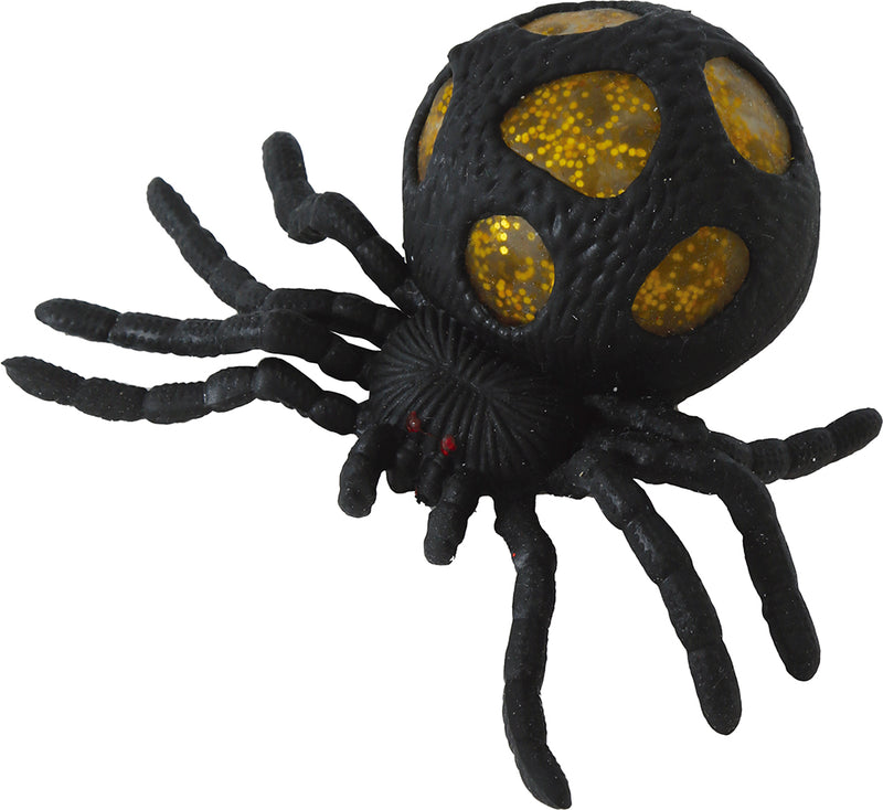 BOX OF 12 ELASTIC SPIDERS WITH EGGS 14X10 CMS