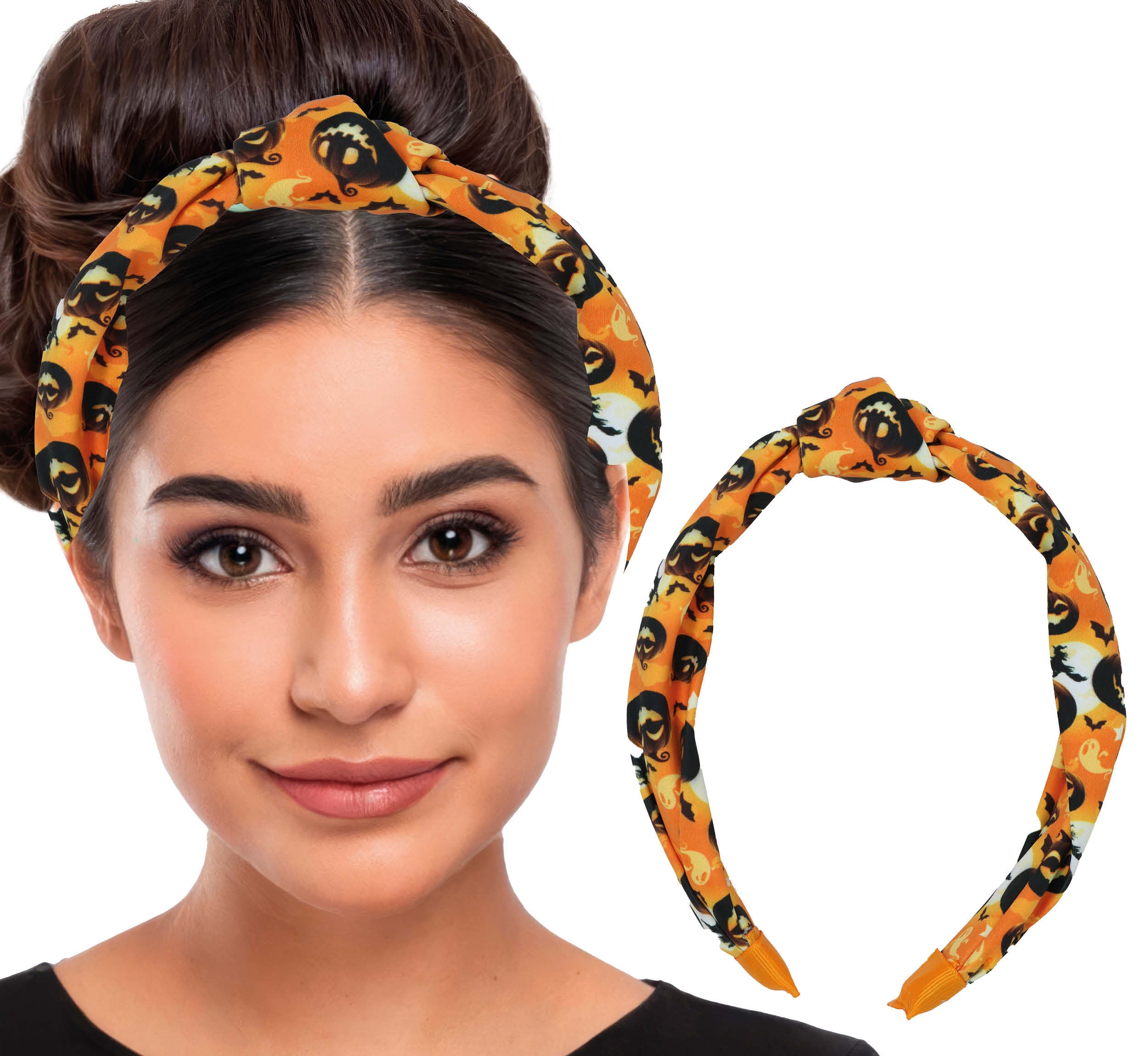 ORANGE PUMPKINS FABRIC HEADBAND