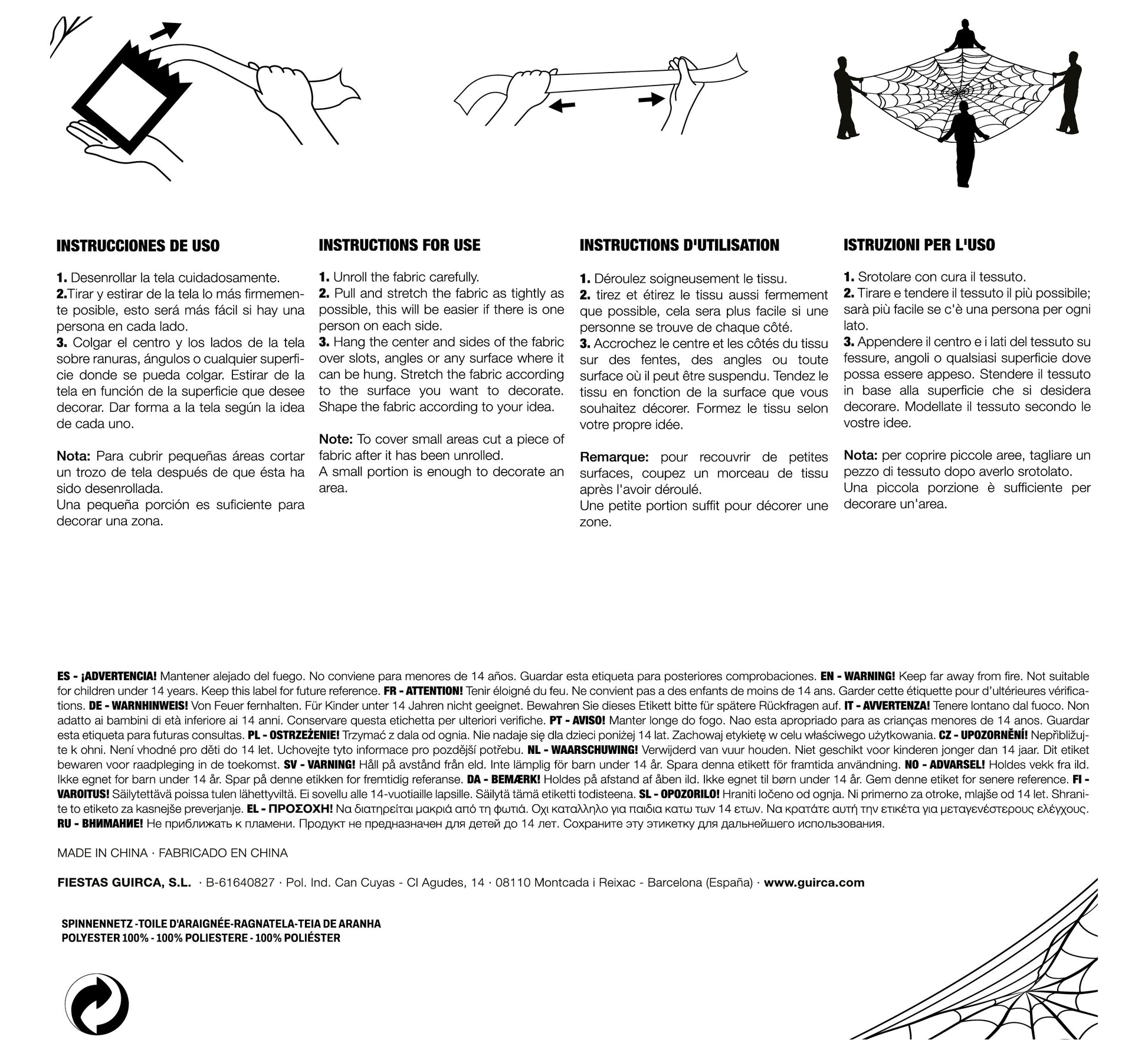 SPIDER WEB BAG, 550 GR., WHITE