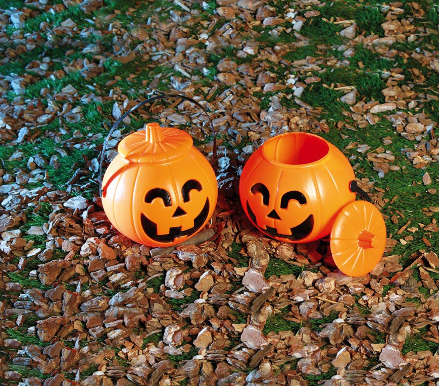 PUMPKIN BASKET WITH LID, 17X14 CM