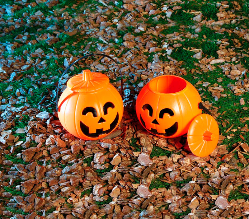 PUMPKIN BASKET WITH LID, 17X14 CM